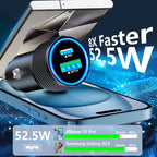 [Apple MFi Certified] iPhone 17 Car Charger, KYOHAYA 52.5W PD/QC Car Power Adapter USB-C Car Charger Cigarette Lighter with Type-C Braided Cable for iPhone 17/17 Pro Max/16 Pro/15/Galaxy S26/S25/Pixel