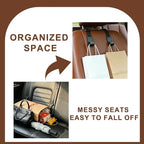Universal Car Headrest Hooks 4 Pack, Adjustable Seat Back Organizer Hanger with Secure Clip, Black Multipurpose Holder for Purse, Bags, Coats and Grocery