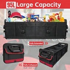 Heavy Duty Collapsible 95 L Capacity Car Trunk Storage Organizer,Multi-Compartment Pockets, Adjustable Straps - Ideal for Travel, Camping, Shopping,Perfect for SUV, Truck, Sedan