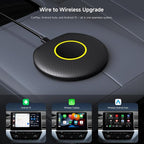 Wireless CarPlay&Android Auto Adapter Magic AI Box with 4G LTE | 8GB+128GB, GPS, Full Android OS, Gemini 3.0, Compatible with Wired Factory CarPlay&Android Auto, Support for YouTube/Netflix
