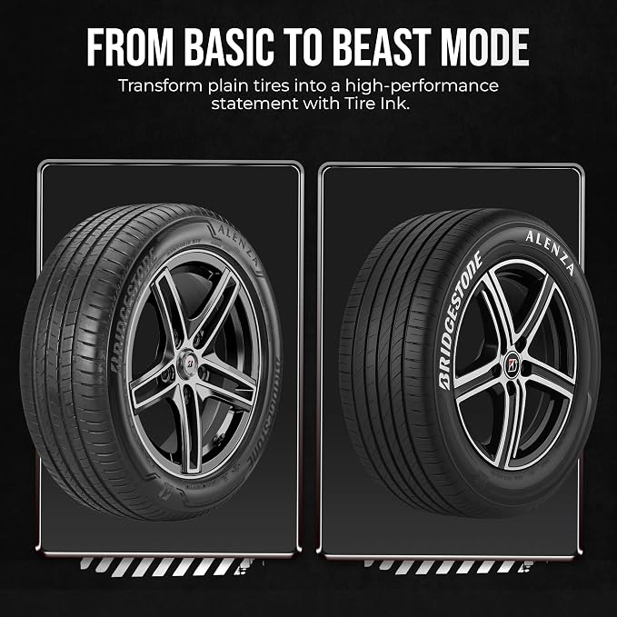 Color Tire Paint Pen - Waterproof Permanent Paint pens for Car Wheels Lettering | Car Wash Safe and Durable | Made in Japan (White, 1 Count (Pack of 2))