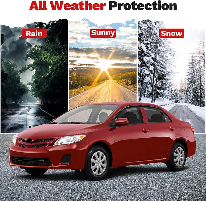 Corolla Rain Guards - Window Visors for Toyota Corolla 2009-2013, Outside-Mount Tape-On Side Window Wind Deflectors for Corolla Accessories, Vent Visors Shades Rainproof 4PCS