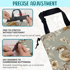 Car Garbage Bag Vintage Bird and Floral Hanging Canvas Car Trash Bag Drawstring Car Back Seat Organizer for Car Back Front Seat Console with Adjustable Buckle