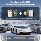 4-in-1 Wireless CarPlay & Android Auto Adapter, Screen Mirroring & HDMI Output for Cars with OEM Wired iPhone/Android, Plug & Play