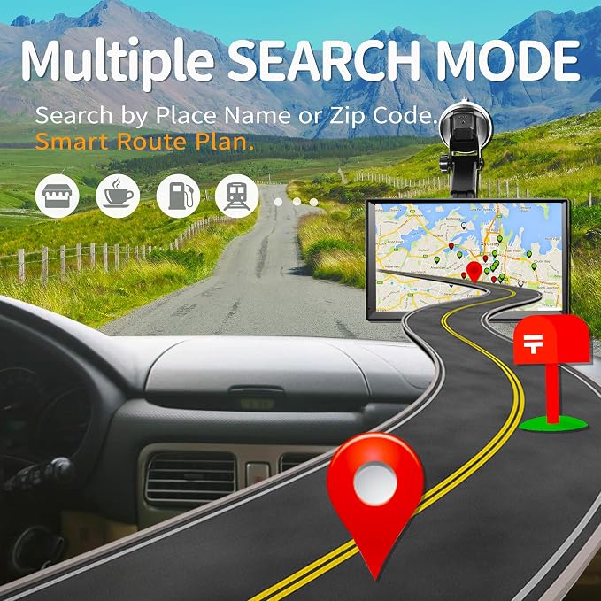 GPS Navigator for Car Truck RV Pickup, 9-inch with Hood No Network Required | 2026 Offline Map with Free Updates Lifetime, HD Touchscreen, Voice Guidance, Speed & Traffic Alerts, Custom Route by Car Size
