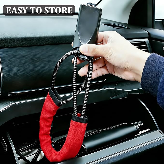 Car Steering Wheel Lock, Reliable Club Steering Wheel Lock Anti-Theft Device with 3 Keys, Max 17 Inch Length, Fits Most Vehicles, Trucks, SUVs, Vans, Golf Car Security Device - Red