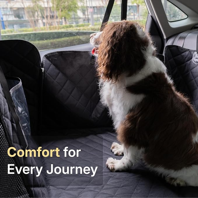 Car Back Seat Extender for Dogs, Semi-Hard Bottom Design, Fits Compact SUVs | Waterproof, Odorless Material, Upgraded Support