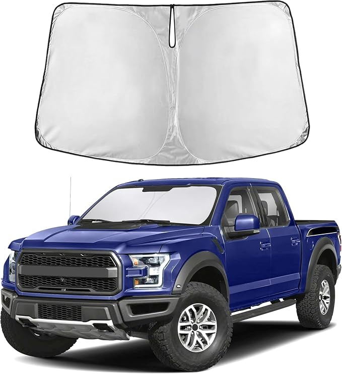 Ford F150 Windshield Sun Shade 2021-2024 2025 2026 Custom Fit Sunshade for Lariat, King Ranch, Platinum, XL, XLT, Limited, Raptor Front Windshield Sunshade, Car Accessories