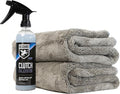 Microfiber Towels for Cars (2 Pack) & Clutch Gloss Car Detailing Spray – Ultra-Absorbent Car Drying Towels & Quick Detailer Drying Aid, Scratch-Free, High Absorbency Cleaning Cloths, 36"x25"