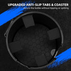 Car Cup Holder Expander with Adjustable Base, Fits 16–46oz Bottles | Expandable Base Fits 2.5"–3.8" Cup Holders; Secures Yeti, Owala 16–46oz Bottles; 99% Phones; Anti‑slip Tabs Prevent Spills