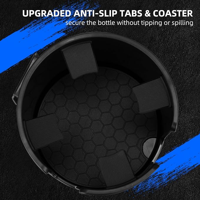 Car Cup Holder Expander with Adjustable Base, Fits 16–46oz Bottles | Expandable Base Fits 2.5"–3.8" Cup Holders; Secures Yeti, Owala 16–46oz Bottles; 99% Phones; Anti‑slip Tabs Prevent Spills
