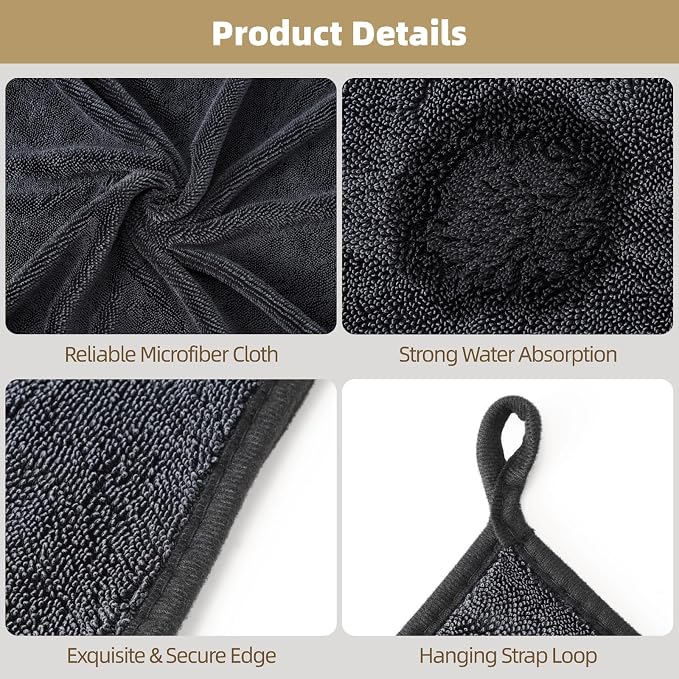 Shiny Wipes Shower Cleaning Cloth - 3 Pack 24 x 36 inch Ultra Absorbent Car Drying Towel, Shiny Wipes Drying Towel Microfiber Cleaning Cloth for Car, Bath & Househood