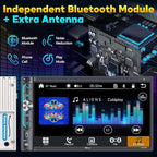 7" Wireless Double Din Car Stereo Apple Carplay Radio Screen for Car Audio Receivers, Bluetooth 5.3 Car Play Android Auto Touchscreen, 240W 4.2 CHN 2 Subwoofers Outputs, Backup Camera, SWC, FM/AM