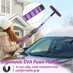 2-Pack 57" Extendable Snow Brush with Ice Scraper for Car Windshield, 2-in-1 Rotating Head Snow Remover for SUV, Truck, and Car