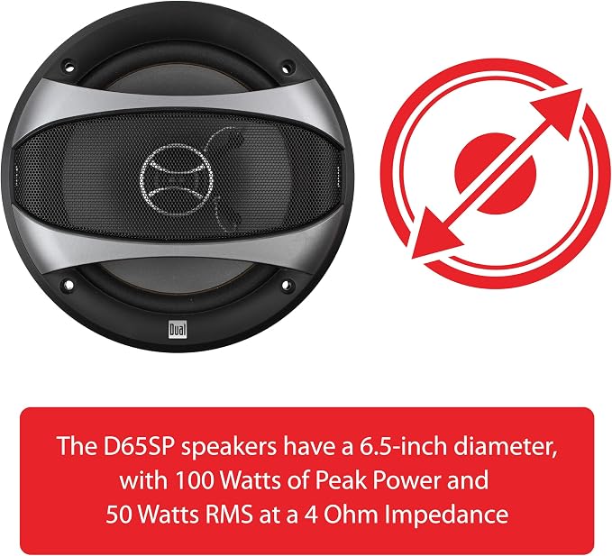 D65SP 2-Way 6.5 inch Car Audio Speakers Pair with 200 Watt Peak Power | 100 Watts per Speaker | 1 inch Mylar Balanced Dome Tweeter