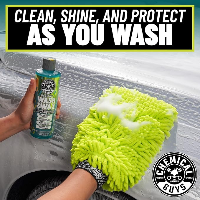 Sudpreme Wash & Wax Car Wash Soap (2 x 16 Fl Oz) – High-Foam Auto Shampoo with Gloss Boosting Wax for Clean, Shiny Finish