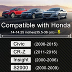Microfiber Leather Car Steering Wheel Cover for Honda Civic, CR-Z, Insight, S2000,14-14.25 inch (Black Line-Small Size)