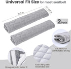Soft Auto Seat Belt Cover Seatbelt Shoulder Pad Cushions 2 PCS Universal Fit for All Cars and Backpack for a More Comfortable Driving (Light Grey)