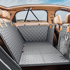 Back Seat Extender for Dogs, Hard Bottom Dog Car Seat Cover - Supports 400lbs, Rear Seat Pet Cover with Mesh Window, Waterproof Dog Hammock for Car SUV