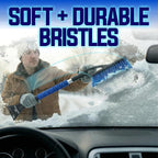 2 Pack 27" Multi-Purpose Ice Scraper and Extendable Snow Brush for Cars with Foam Grip and 360-Degree Pivoting Brush Head, SJEG-SB27X2