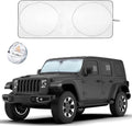 Jeep Windshield Sunshade | Sun Visor for UV Rays & Heat Protection | Suitable for Wrangler, Gladiator | Jeep Accessories for Wrangler | X-Small - 60x21 Inches