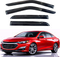 KPY Rain Guards Fit for 2016-2025 Chevrolet/Chevy Malibu, Out-Channel Window Visors Vent Wind Deflectors 4PC, Car Accessories for 16-25 Malibu (Excludes 2016 Limited Model)