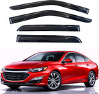 KPY Rain Guards Fit for 2016-2025 Chevrolet/Chevy Malibu, Out-Channel Window Visors Vent Wind Deflectors 4PC, Car Accessories for 16-25 Malibu (Excludes 2016 Limited Model)