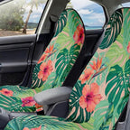 2 Pack Car Seat Towel Covers, Sweat-Proof Microfiber Seat Protectors for Gym, Running, Beach & Workout, Breathable Quick-Dry, Machine Washable, Green Tropical Floral Print, Universal Fit