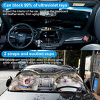 Cats Foldable Windshield Snow Cover, Reflective Accordion Car Windshield Snow Cover, Sun Visor for Car Windshield, Ultimate Heat & UV Protection, Suitable for Most Cars, 57.1" L x 27.6" W