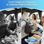 Car Trash Can with Lid, Leather Garbage Can, Leakproof and Removable Interior Liner, Multipurpose Hanging Garbage Bin with Quick Access Magnetic Opening, Trash Bin for Car (2 Gallon/7.5L)