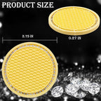 4PCS Bling Cup Holder Coaster, 2.75 Inch Auto Car Cup Holder Insert Coasters, Soft Silicone Anti-Slip Shockproof, Universal Vehicle Interior Accessories for Women Girls (Yellow & White)