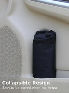 New Leak-Proof Travel Trash Bag, Hanging Car Trash Can with Hook and Loop Lid and Handle, Multipurpose Trash Bin with Storage Pockets for Car SUV Truck RV Camping 2 Gallons, Black