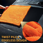 24"x36" Car Drying Towel, 1200GSM Microfiber Towel for Cars, Twisted-Loop Drying Towel Car Detailing, Double Sided Super Absorbent, No Water Spots, Label-Free Design Car Towel