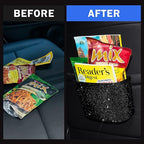 Car Trash Can, Hanging Trash Bin, Leakproof Garbage Organizer, Bling Vehicle Waste Basket, Mini Dustbin Container with Clip for Car, Office, Kitchen, Bedroom, Home and More, Black, Small