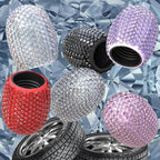 4Pcs Car Tire Valve Stem Caps, Bling Tire Air Cap for Car, Car Accessories for Women Universal Stem Covers, Plastic Liner Corrosion Resistant Tires Valve Cap with O Rubber Ring,Crystal Diamond