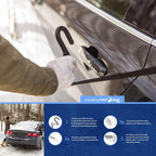Rear Windshield Cover for Ice and Snow, for Sedans - Rear Window Cover to Reduce Scraping, with Elastic to Conform to Vehicle's Shape - Secure Hooks for A Tight Fit - Black, 50 x 32 Inches