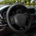 Car Steering Wheel Cover | Premium & Durable PU Leather with Anti-Slip Design | Universal Fit 14.5" - 15" Steering Wheel Cover | Car and Truck Accessories - Black
