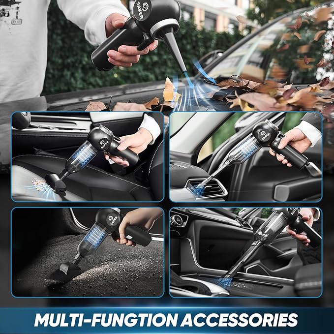 Portable Car Vacuum Cordless 20000Pa 6 in 1 Multifunctional Adjustable Small Handheld Vacuum 7800mAH with Brushless Motor for Gifts, Car Home and Office SW-102