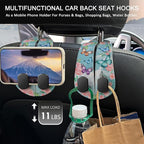 2PCS Car Seat Back Storage Headrest Hooks, Butterfly Purse Holder Bags Hanger, PU Leather Double Metal Hook for Backseat Organizer, Women Car Accessories Organization