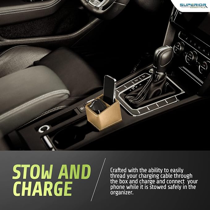 Car Phone Mount & Key Storage Expander - Universal Size Phone Holder for Car - Elegant Design with Easy Installation - Effortless Charging