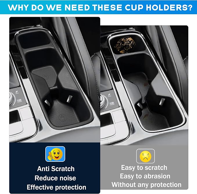 2PCS Cup Holders for Kia Telluride Accessories 2020-2023 2024 2025 Center Console Cup Holder Insert Armrest Rear Drink Holder Organizer TPE Cupholder Protector Pad Replacement Interior Decoration