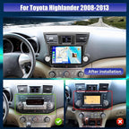[4G+64G] Car Radio for Toyota Highlander 2008-2013 with Wireless CarPlay Android Auto,10.1” Touchscreen Android 15 Car Stereo with Mirror Link 5GWiFi GPS,Bluetooth,FM/RDS SWC EQ+Backup Camera