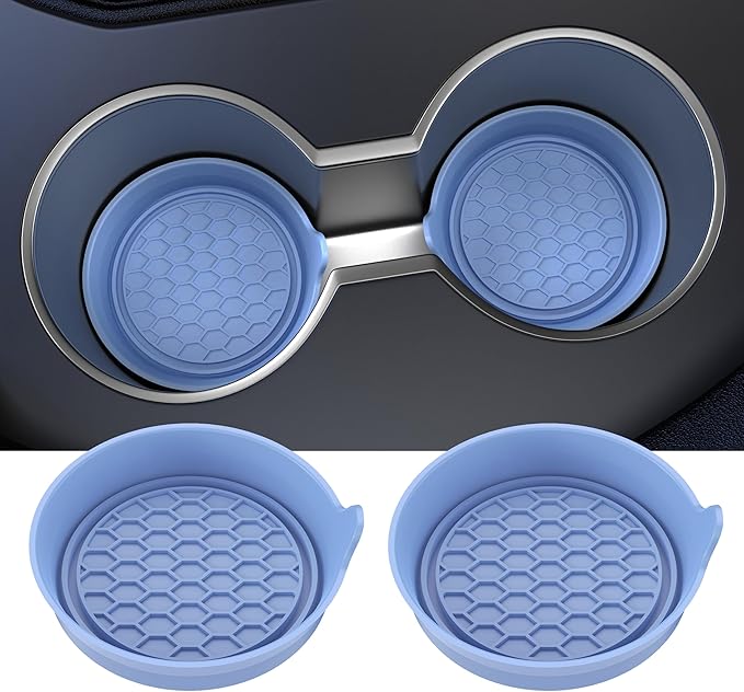 Car Cup Coaster Universal Automotive Waterproof Non-Slip Cup Holders Sift-Proof Spill Holder Car Interior Accessories 2 Pack Gray Blue