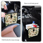 Car Trash Can Organizer Bin with Adjustable Strap for Back Front Seat Console Waterproof Leakproof Collapsible Portable 11 Inch Cute Cacti Desert Cowboys Horses
