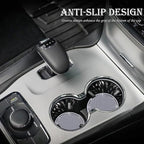 2PCS Bling Cup Holder Coaster, 2.75 Inch Auto Car Cup Holder Insert Coasters, Soft Silicone Anti-Slip Shockproof, Universal Vehicle Interior Accessories for Women Girls (Gray & White)