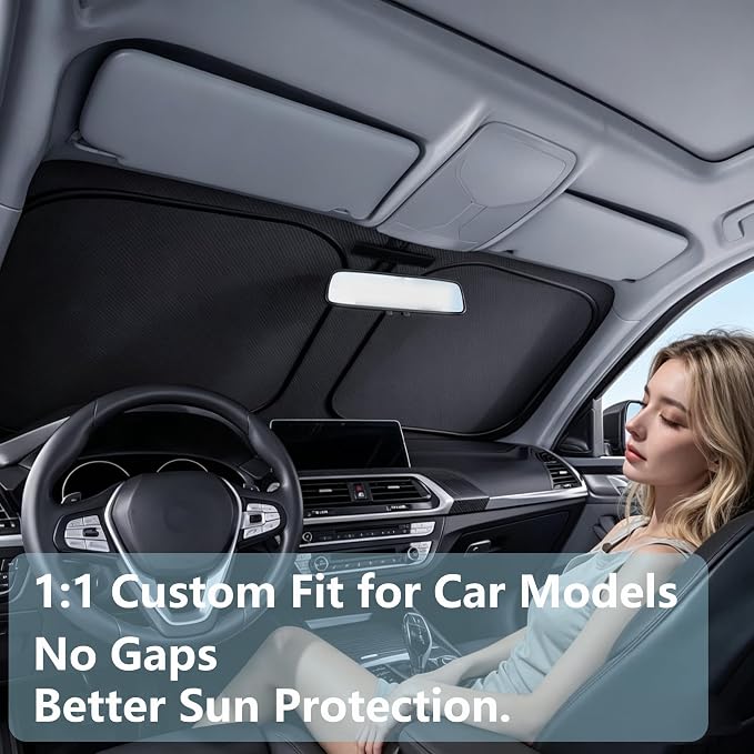 Windshield Sun Shade for Chevrolet Silverado 1500 2019-2024 2025 2026 Car Accessories Sun Visor for Front Windshield & Window Sun Shade Cover, UV Heat Blocker & Protector (Silverado)