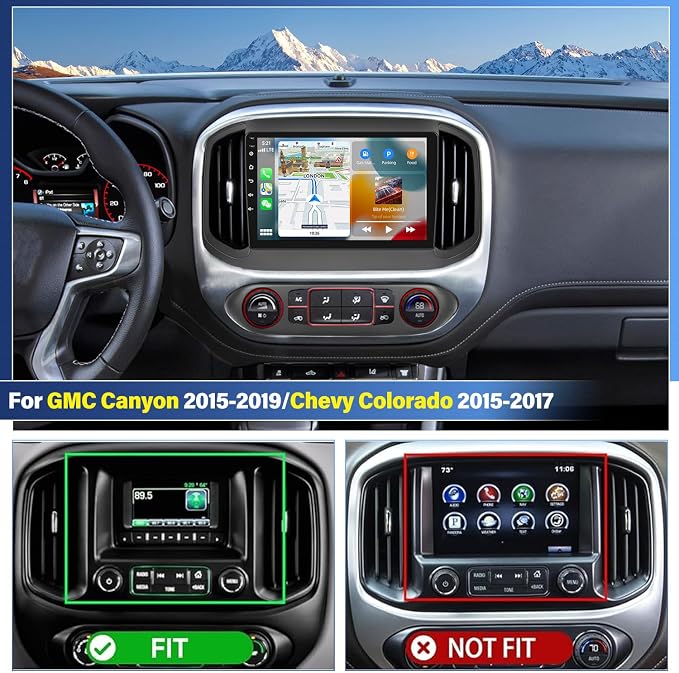 9 inch Car Radio Stereo for Chevy Colorado GMC Canyon 2015 2016 2017 | Car Stereo with Wireless Carplay Android Auto Bluetooth Touch Screen with WiFi FM GPS SWC Backup Camera