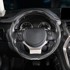 Carbon Fiber Steering Wheel Covers 3 Piece Clip on Steering Wheel Cover (Silver)