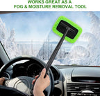 XINDELL Windshield Cleaning Tool, Driver-Control Long Reach Car Window Cleaner with Ergonomic 22" Handle & Microfiber Pads, No Streak Auto Glass Cleaner for Interior Windshield, SUV, Truck & Car Glass