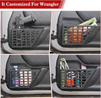 Z8 Metal Front Door Pockets for 2007-2018 Jeep Wrangler JK JKU 2/4 Storage Stainless Steel Door Side Insert Organizer